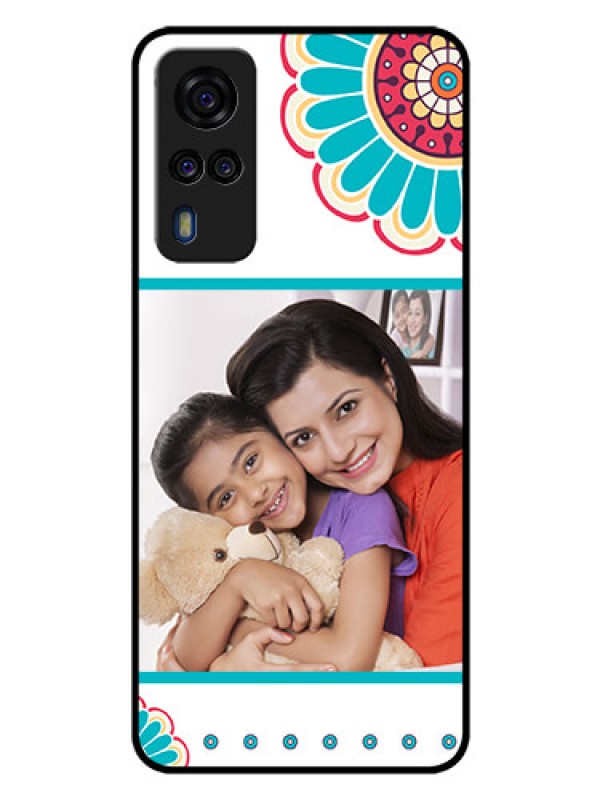 Custom Vivo Y51A Custom Glass Phone Case  - Flower Design