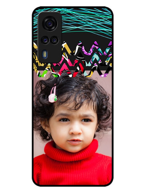 Custom Vivo Y51A Personalized Glass Phone Case  - Neon Abstract Design