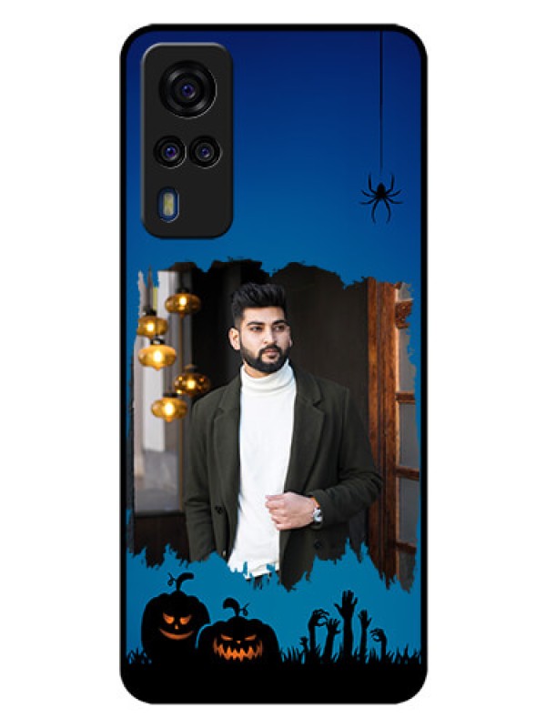 Custom Vivo Y51A Photo Printing on Glass Case  - with pro Halloween design 