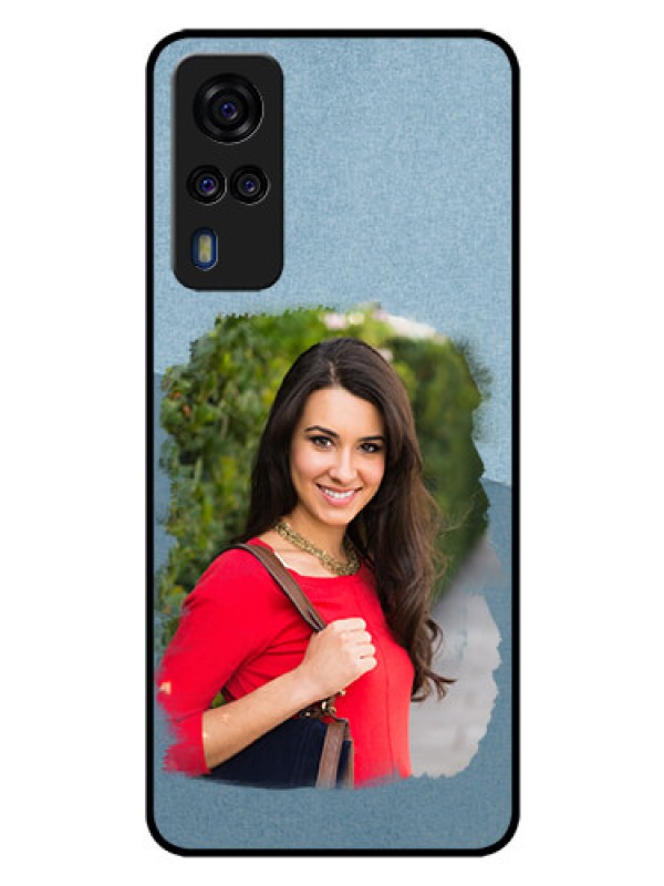 Custom Vivo Y51A Custom Glass Mobile Case  - Grunge Line Art Design