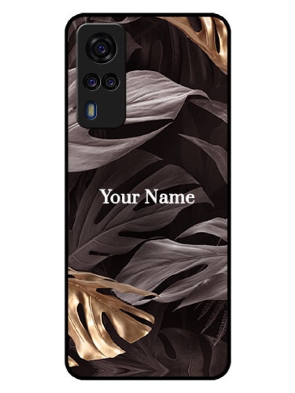 Custom Vivo Y51A Personalised Glass Phone Case - Wild Leaves digital paint Design
