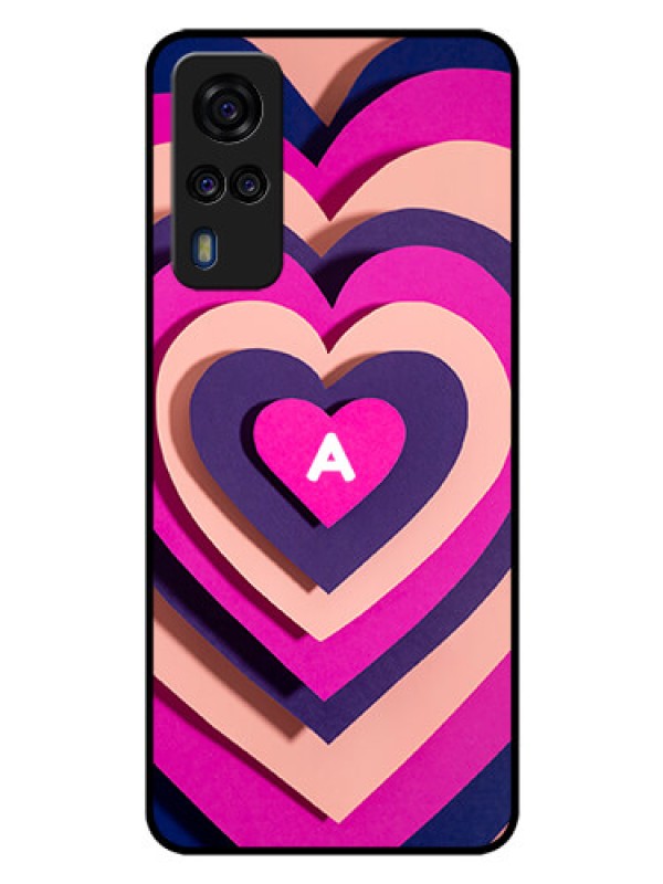 Custom Vivo Y51A Custom Glass Mobile Case - Cute Heart Pattern Design