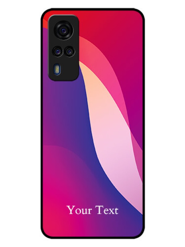 Custom Vivo Y51A Personalized Glass Phone Case - Digital abstract Overlap Design