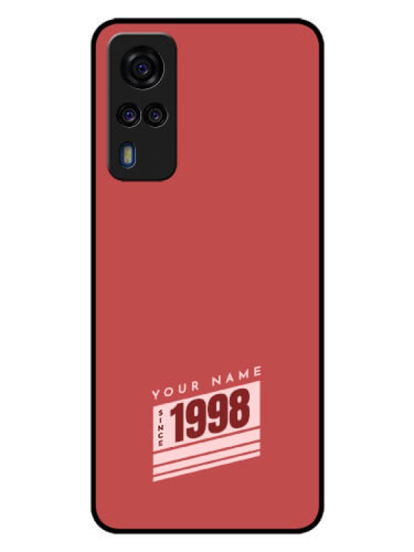 Custom Vivo Y51A Custom Glass Phone Case - Red custom year of birth Design