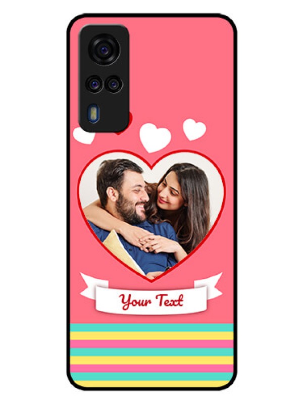 Custom Vivo Y53s Photo Printing on Glass Case  - Love Doodle Design
