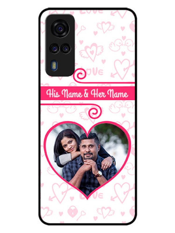 Custom Vivo Y53s Personalized Glass Phone Case  - Heart Shape Love Design