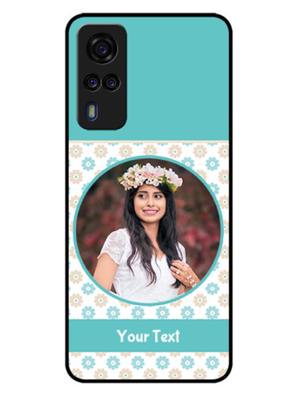 Custom Vivo Y53s Custom Glass Mobile Case  - Beautiful Flowers Design