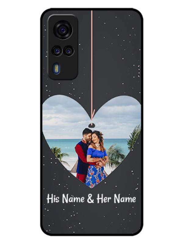 Custom Vivo Y53s Custom Glass Phone Case  - Hanging Heart Design