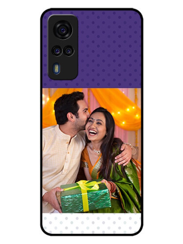 Custom Vivo Y53s Personalized Glass Phone Case  - Violet Pattern Design