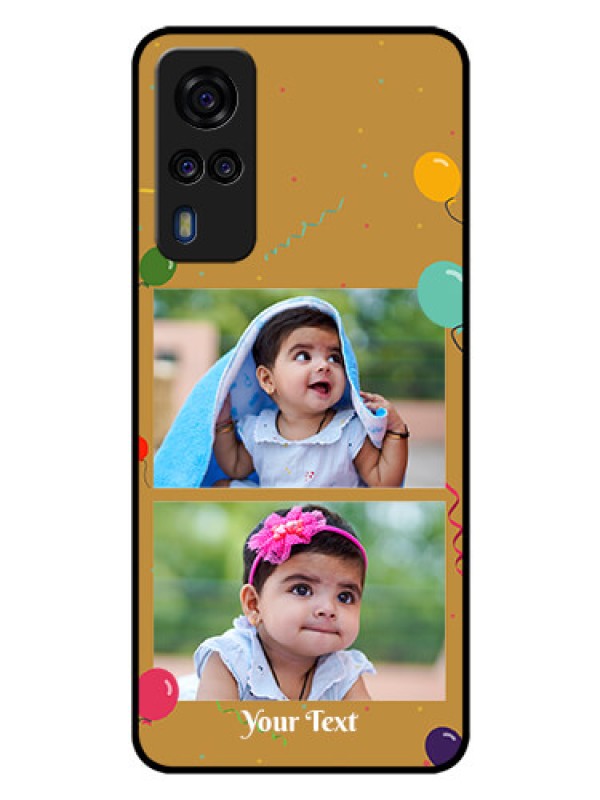 Custom Vivo Y53s Personalized Glass Phone Case  - Image Holder with Birthday Celebrations Design