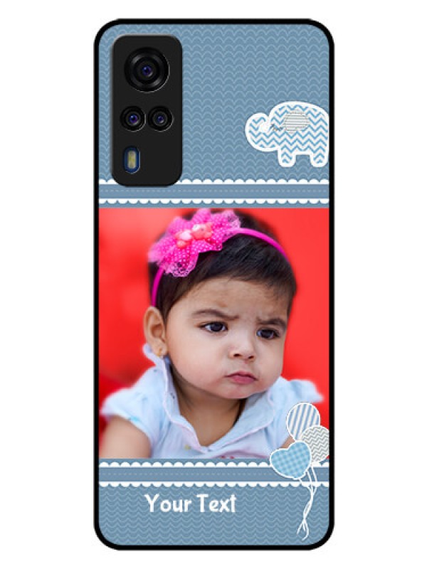 Custom Vivo Y53s Photo Printing on Glass Case  - with Kids Pattern Design