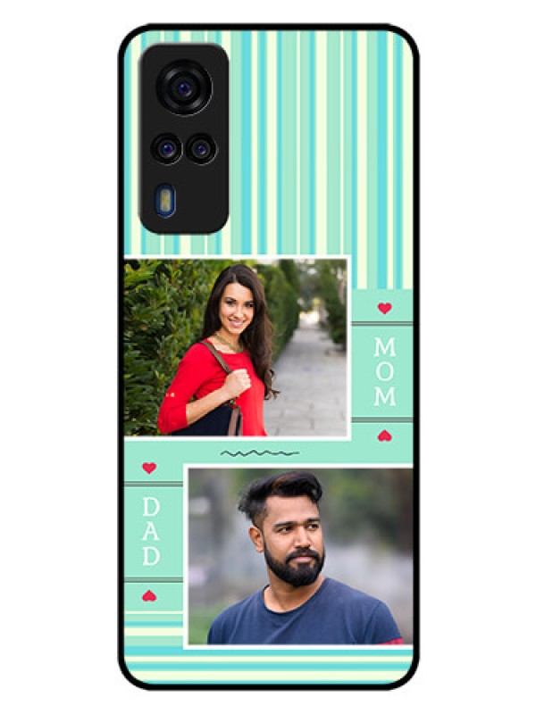 Custom Vivo Y53s Custom Glass Phone Case  - Mom & Dad Pic Design