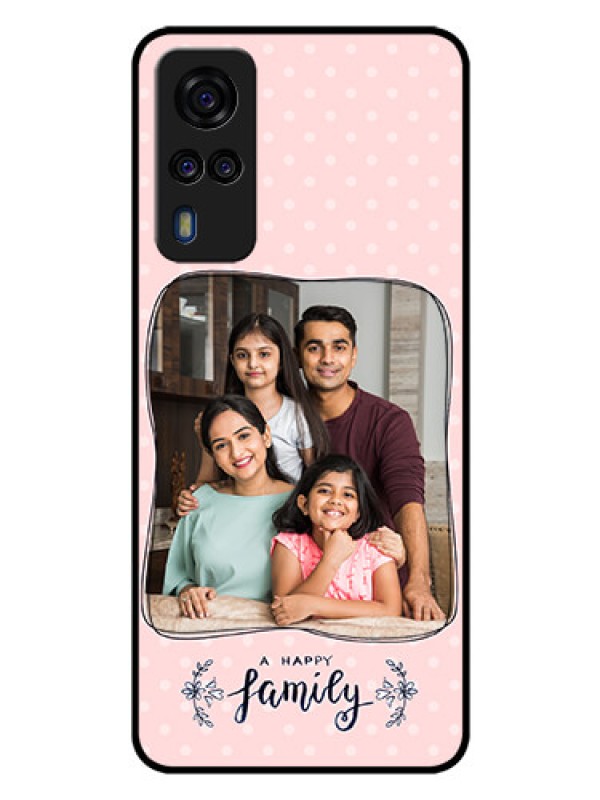 Custom Vivo Y53s Custom Glass Phone Case  - Family with Dots Design