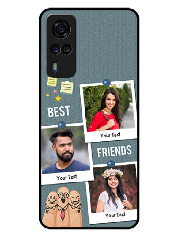 Custom Vivo Y53s Personalized Glass Phone Case  - Sticky Frames and Friendship Design