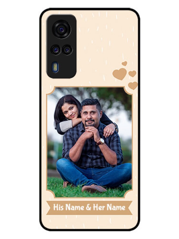 Custom Vivo Y53s Custom Glass Phone Case  - with confetti love design 