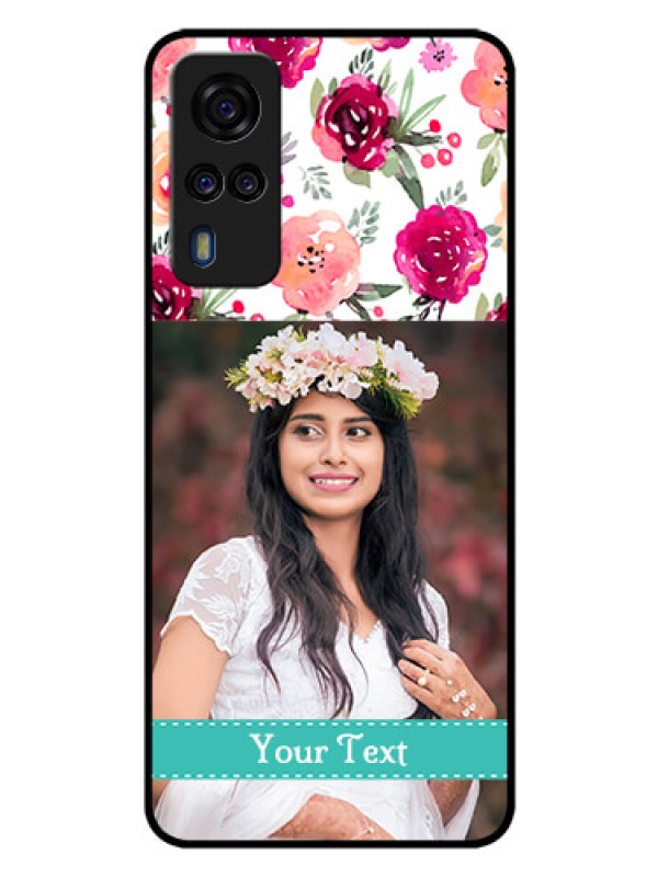 Custom Vivo Y53s Custom Glass Phone Case  - Watercolor Floral Design