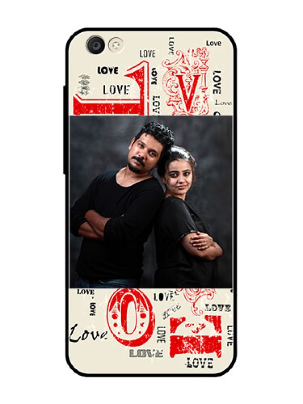 Custom Vivo Y55L Photo Printing on Glass Case  - Trendy Love Design Case