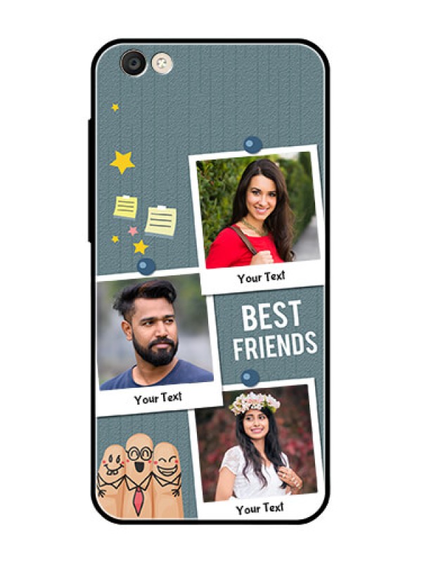 Custom Vivo Y55L Personalized Glass Phone Case  - Sticky Frames and Friendship Design