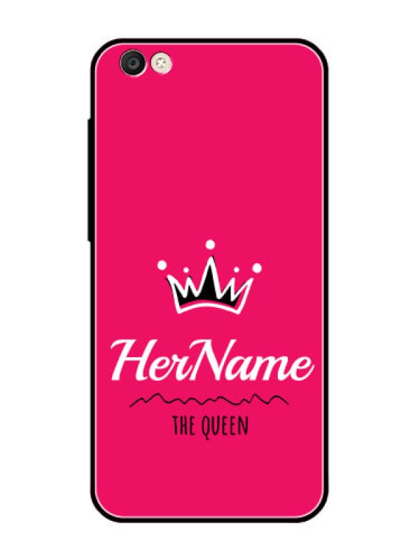 Custom Vivo Y55L Glass Phone Case Queen with Name