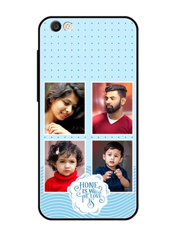 Custom Vivo Y55L Custom Glass Phone Case - Cute love quote with 4 pic upload Design