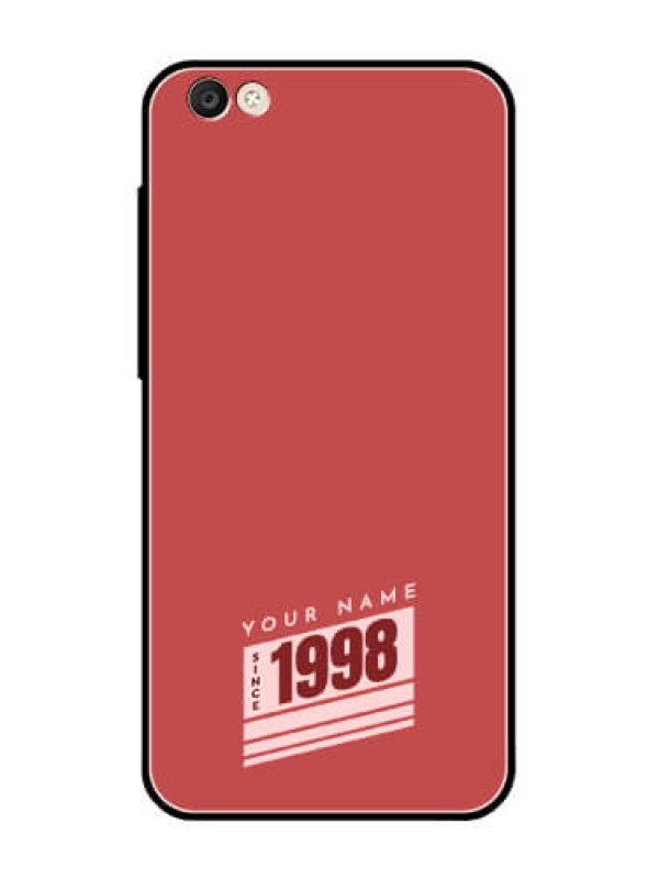 Custom Vivo Y55L Custom Glass Phone Case - Red custom year of birth Design