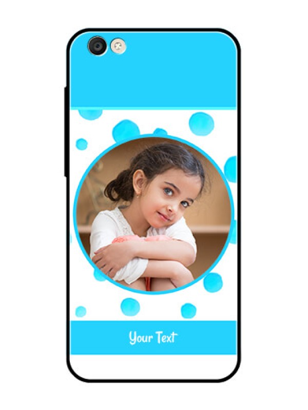 Custom Vivo Y55S Photo Printing on Glass Case  - Blue Bubbles Pattern Design