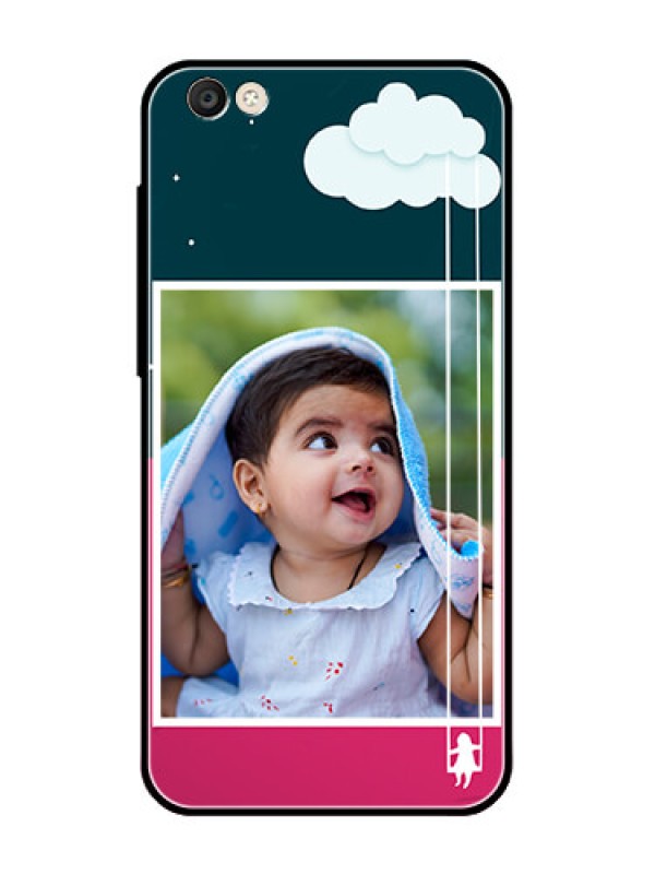 Custom Vivo Y55S Custom Glass Phone Case  - Cute Girl with Cloud Design