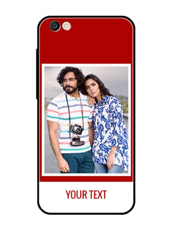 Custom Vivo Y55S Personalized Glass Phone Case  - Simple Red Color Design