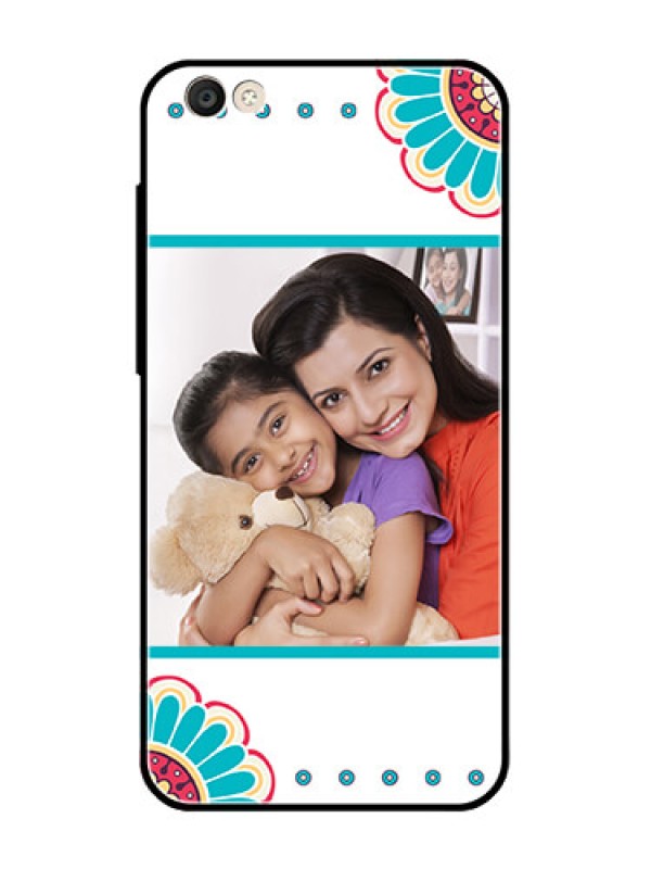 Custom Vivo Y55S Custom Glass Phone Case  - Flower Design