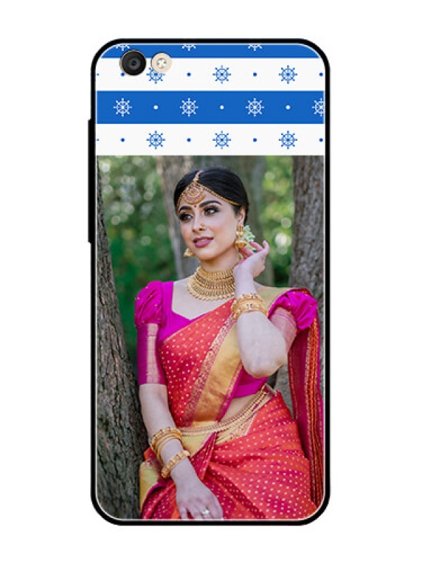 Custom Vivo Y55S Photo Printing on Glass Case  - Snow Pattern Design