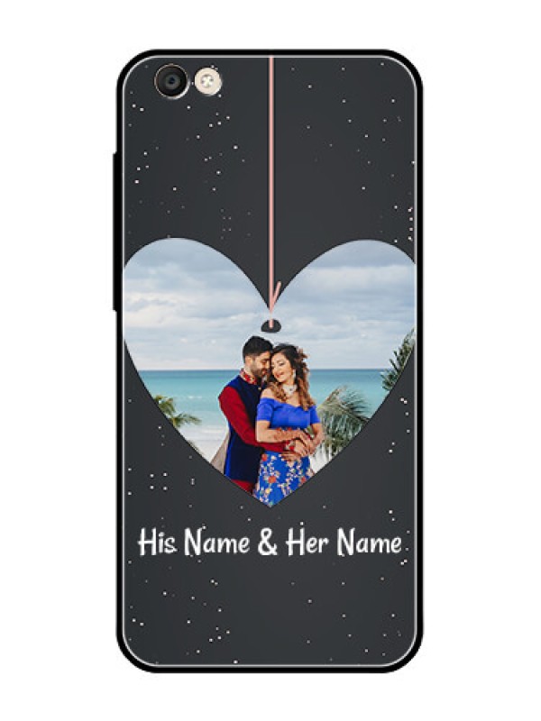 Custom Vivo Y55S Custom Glass Phone Case  - Hanging Heart Design