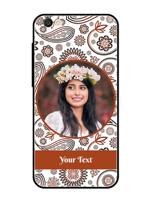 Custom Vivo Y55S Custom Glass Mobile Case  - Abstract Floral Design 