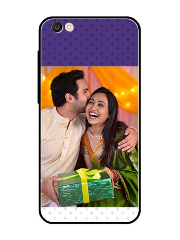 Custom Vivo Y55S Personalized Glass Phone Case  - Violet Pattern Design