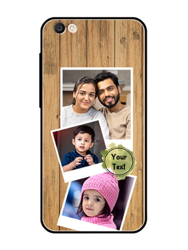 Custom Vivo Y55S Custom Glass Phone Case  - Wooden Texture Design