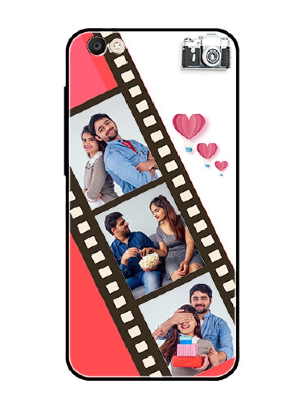 Custom Vivo Y55S Personalized Glass Phone Case  - 3 Image Holder with Film Reel
