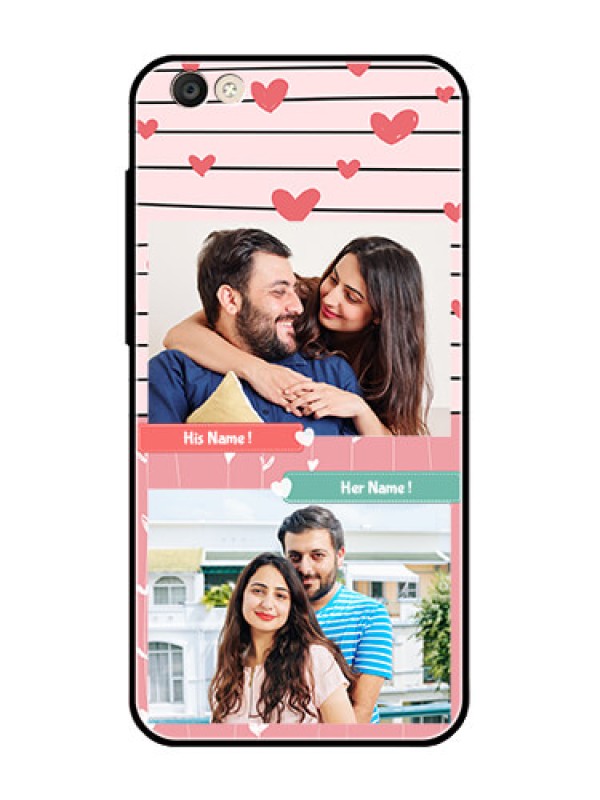 Custom Vivo Y55S Custom Glass Mobile Case  - Photo with Heart Design