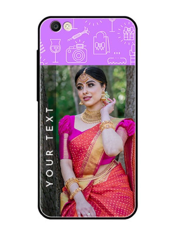 Custom Vivo Y55S Custom Glass Mobile Case  - Birthday Icons Design