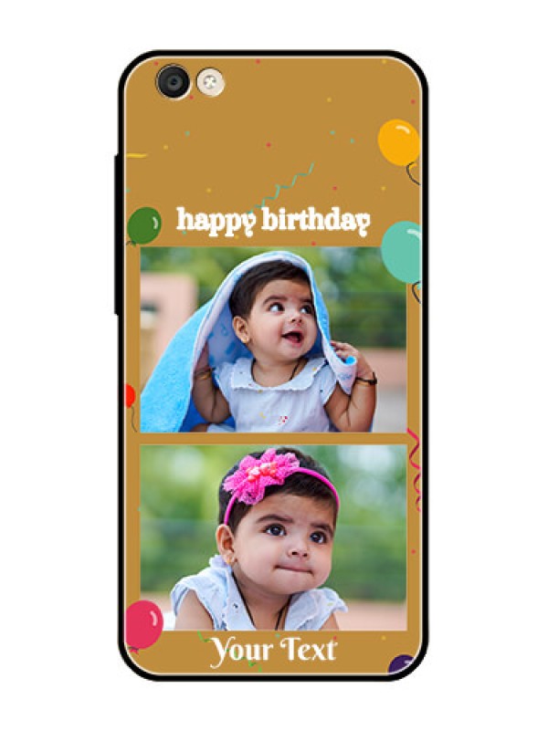 Custom Vivo Y55S Personalized Glass Phone Case  - Image Holder with Birthday Celebrations Design