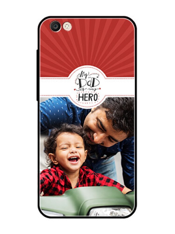 Custom Vivo Y55S Photo Printing on Glass Case  - My Dad Hero Design