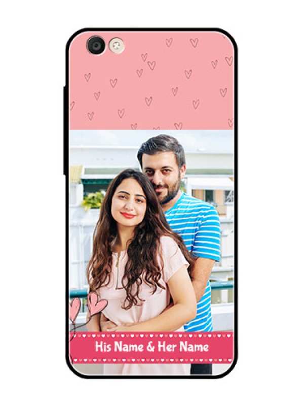 Custom Vivo Y55S Personalized Glass Phone Case  - Love Design Peach Color