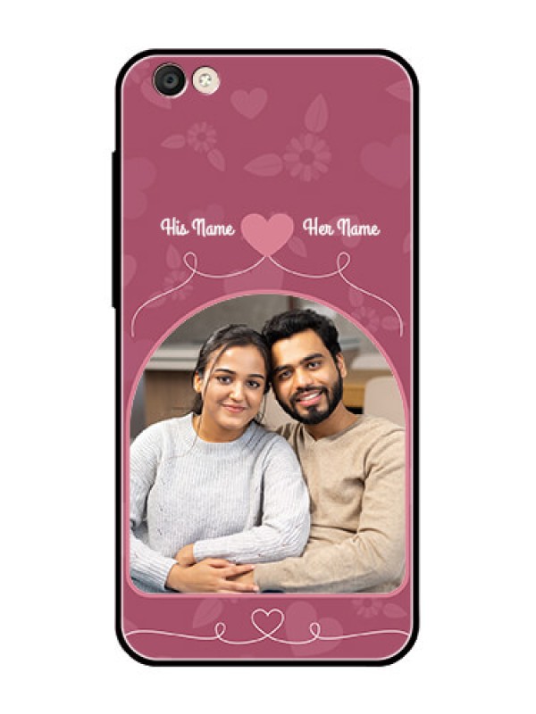 Custom Vivo Y55S Photo Printing on Glass Case  - Love Floral Design