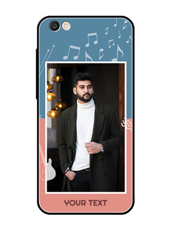 Custom Vivo Y55S Photo Printing on Glass Case  - with Color Musical Note Design