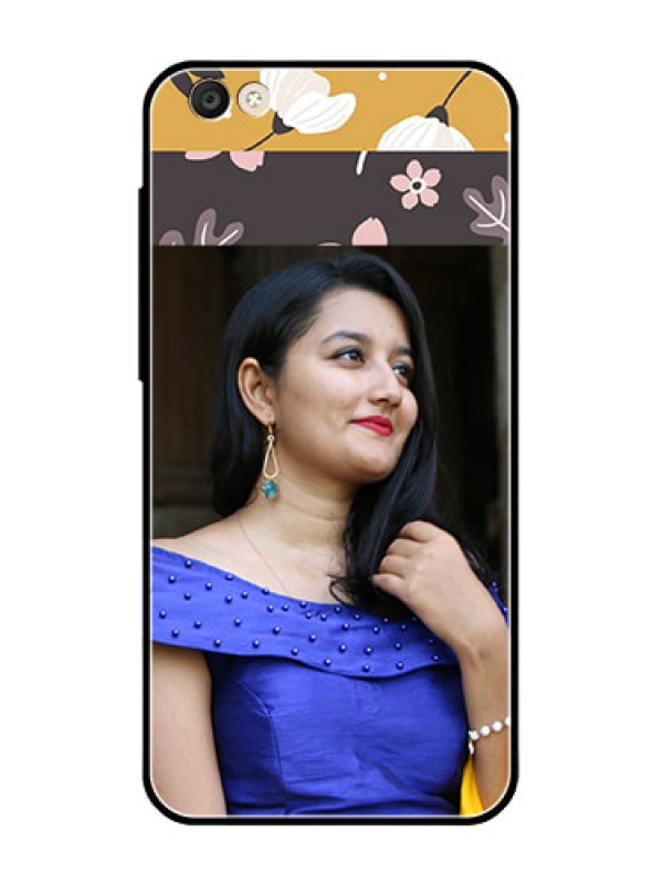 Custom Vivo Y55S Custom Glass Phone Case  - Stylish Floral Design