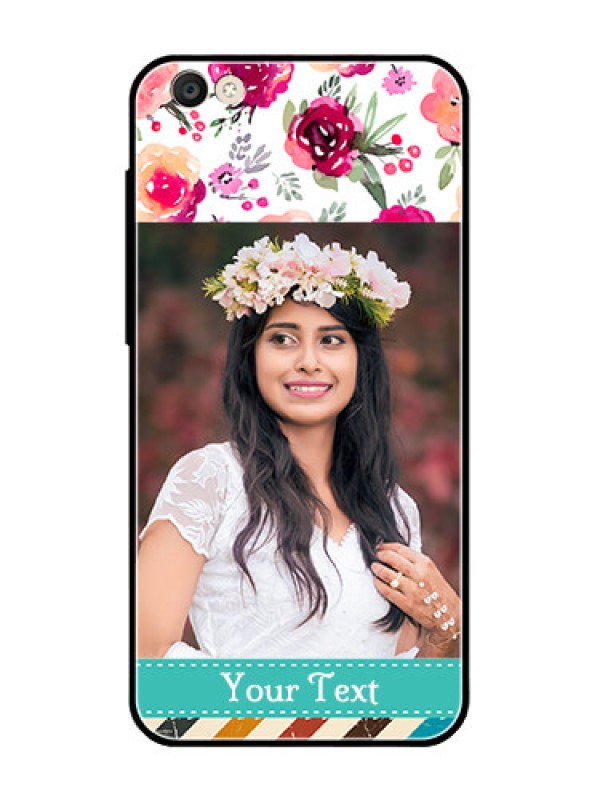 Custom Vivo Y55S Custom Glass Phone Case  - Watercolor Floral Design