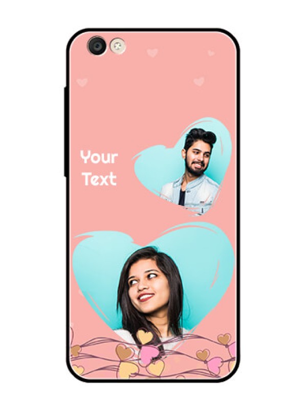 Custom Vivo Y55S Custom Glass Mobile Case  - Love Doodle Design