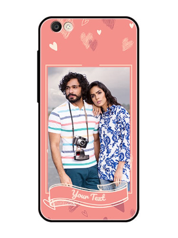 Custom Vivo Y55S Custom Glass Phone Case  - Love doodle art Design