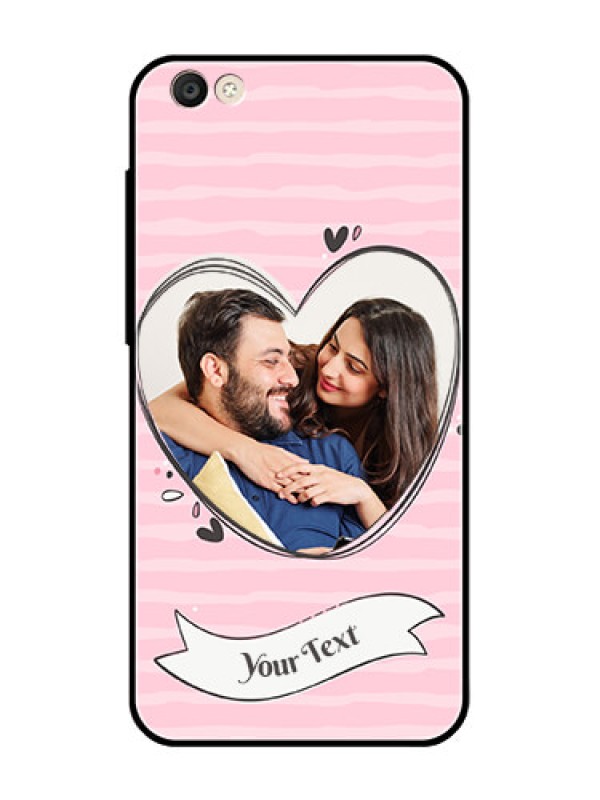 Custom Vivo Y55S Custom Glass Phone Case  - Vintage Heart Design