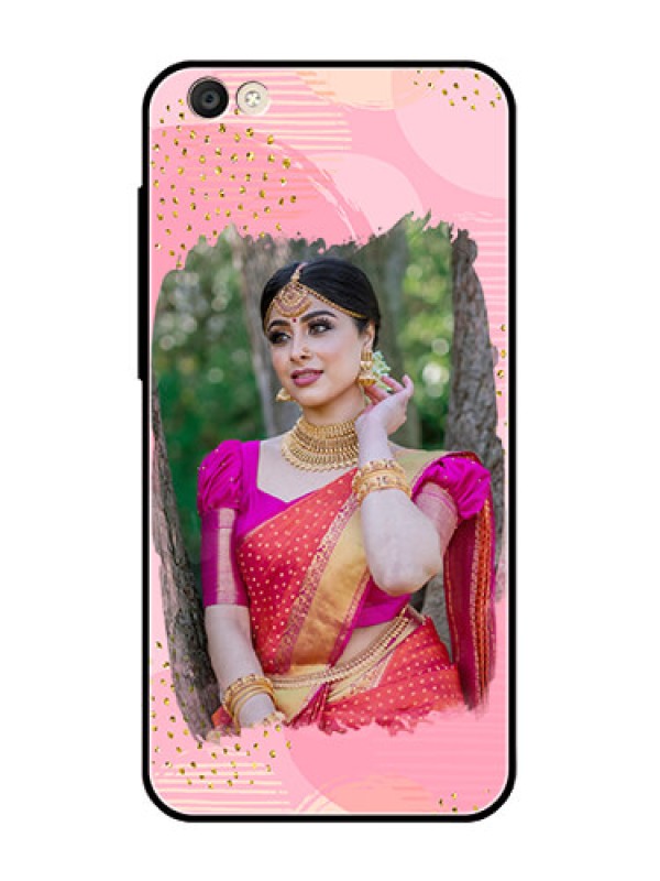 Custom Vivo Y55S Personalized Glass Phone Case  - Gold Glitter Splash Design