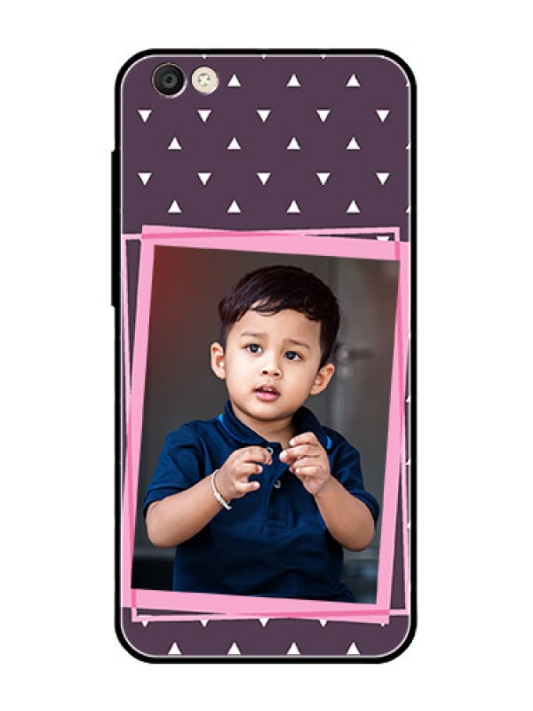 Custom Vivo Y55S Custom Glass Mobile Case  - Triangle Pattern Dotted Design