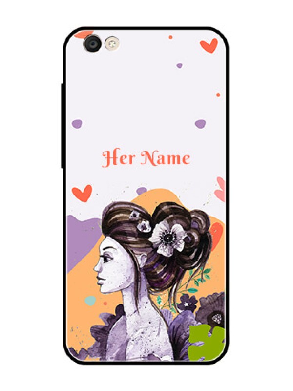 Custom Vivo Y55S Personalized Glass Phone Case - Woman And Nature Design